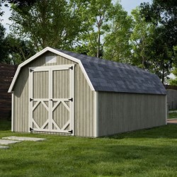 Little Cottage Co. Classic Gambrel 10x18 Barn Wood Shed Kit w/ 4' Sidewall (10x18 CGB-4-PC)