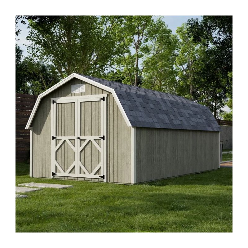 Little Cottage Co. Classic Gambrel 10x10 Barn Shed Kit w/ 4' Sidewall (10x10 CGB-4-PC)