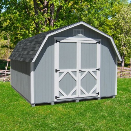 Little Cottage Co. Classic Gambrel 10x18 Barn Wood Shed Kit w/ 4' Sidewall (10x18 CGB-4-PC)