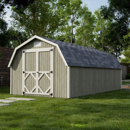 Little Cottage Co. Classic Gambre 10x20 Barn Shed Kit w/ 4' Sidewall (10x20 CGB-4-PC)