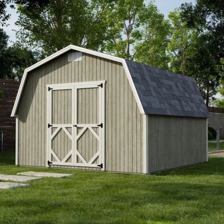 Little Cottage Co. Classic Gambrel 12x12 Barn Shed Kit w/ 4' Sidewall (12x12 CGB-4-PC)