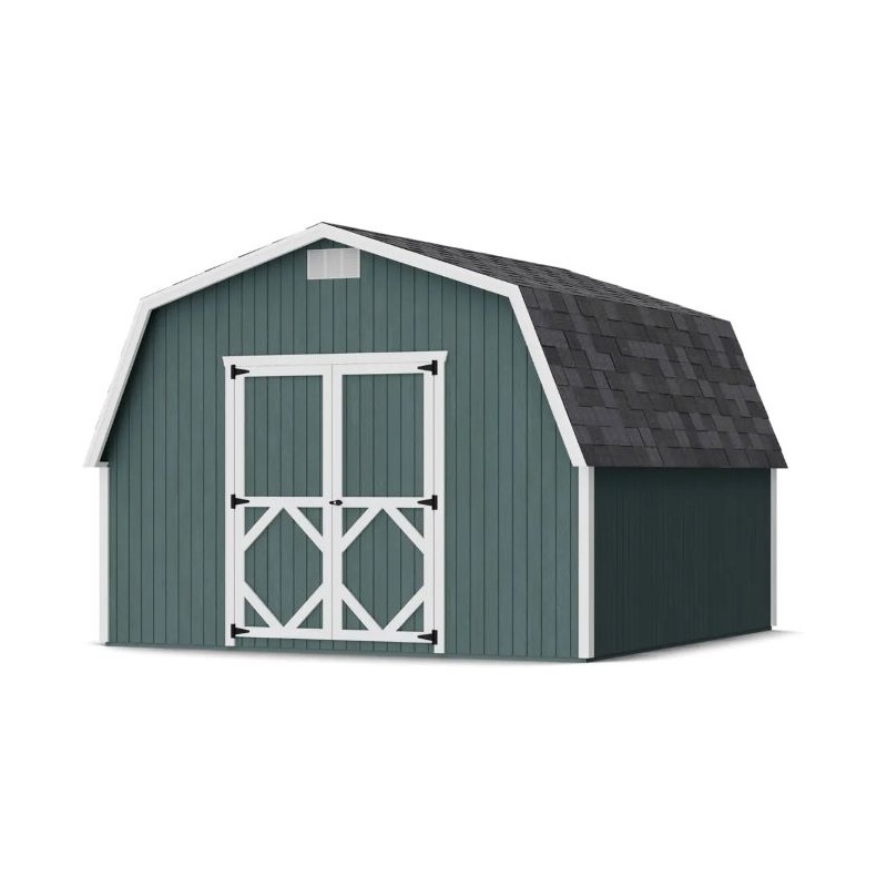 Little Cottage Co. Classic Gambrel 12x12 Barn Shed Kit w/ 4' Sidewall (12x12 CGB-4-PC)