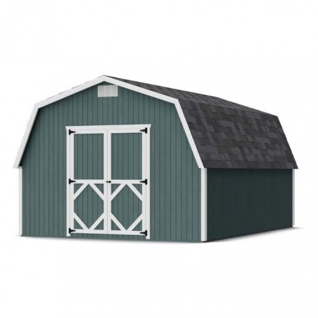 Little Cottage Co. Classic Gambrel 12x16 Barn Shed Kit w/ 4' Sidewall (12x16 CGB-4-PC)