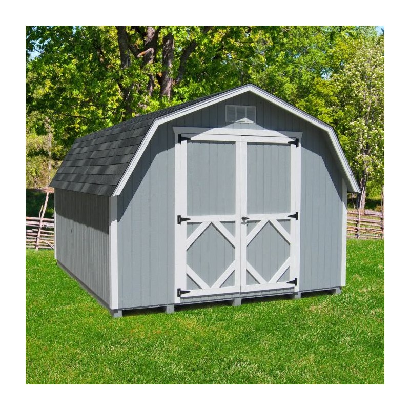 Little Cottage Co. Classic Gambrel 12x16 Barn Shed Kit w/ 4' Sidewall (12x16 CGB-4-PC)