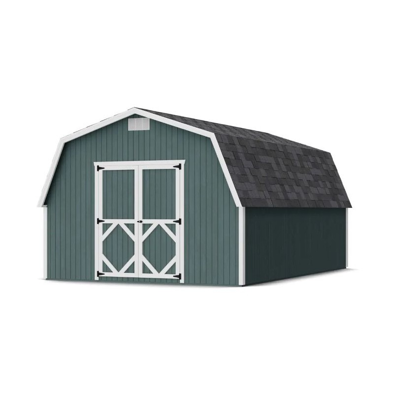 Little Cottage Co. Classic Gambrel 12x18 Barn Shed Kit w/ 4' Sidewall (12x18 CGB-4-PC)