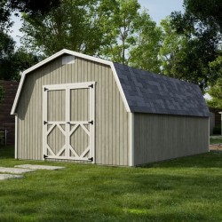 Little Cottage Co. Classic Gambrel 12x18 Barn Shed Kit w/ 4' Sidewall (12x18 CGB-4-PC)