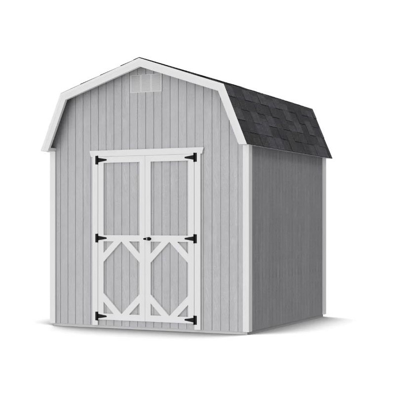 Little Cottage Co. Classic Gambrel 8x8 Wood Barn Shed Kit w/ 6' Sidewall (8x8 CGB-6-PC)
