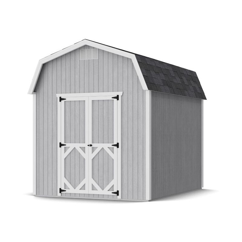 Little Cottage Co. Classic Gambrel 8x10 Wood Barn Shed Kit w/ 6 ft Sidewall (8x10 CGB-6-PC)