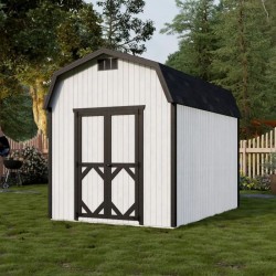 Little Cottage Co. Classic Gambrel 8x12 Wood Barn Shed Kit w/ 6' Sidewall (8x12 CGB-6-PC)