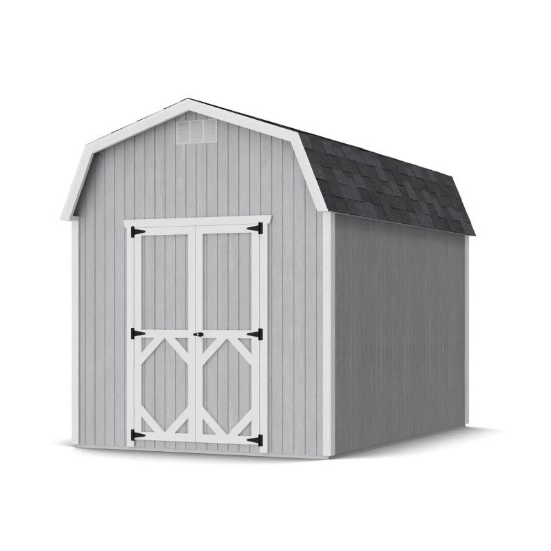 Little Cottage Co. Classic Gambrel 8x12 Wood Barn Shed Kit w/ 6' Sidewall (8x12 CGB-6-PC)