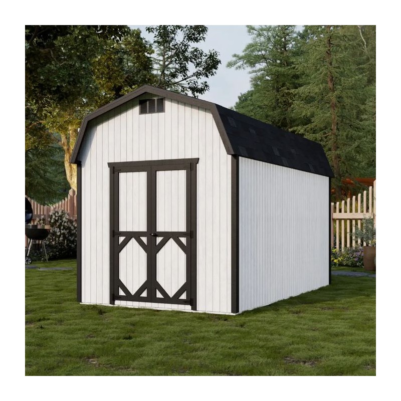 Little Cottage Co. Classic Gambrel 8x14 Wood BarnShed Kit w/ 6' Sidewall (8x14 CGB-6-PC)