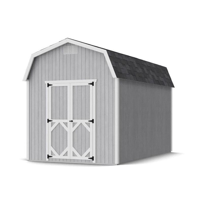 Little Cottage Co. Classic Gambrel 8x14 Wood BarnShed Kit w/ 6' Sidewall (8x14 CGB-6-PC)
