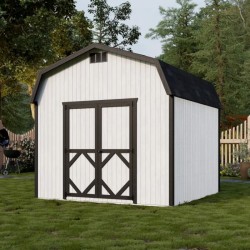 Little Cottage Co. Classic Gambrel 10x10 Wood Barn Shed Kit w/ 6' Sidewall (10x10 CGB-6-PC)