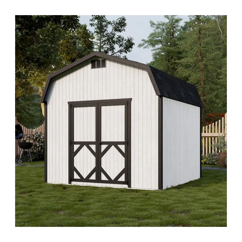 Little Cottage Co. Classic Gambrel 10x10 Wood Barn Shed Kit w/ 6' Sidewall (10x10 CGB-6-PC)