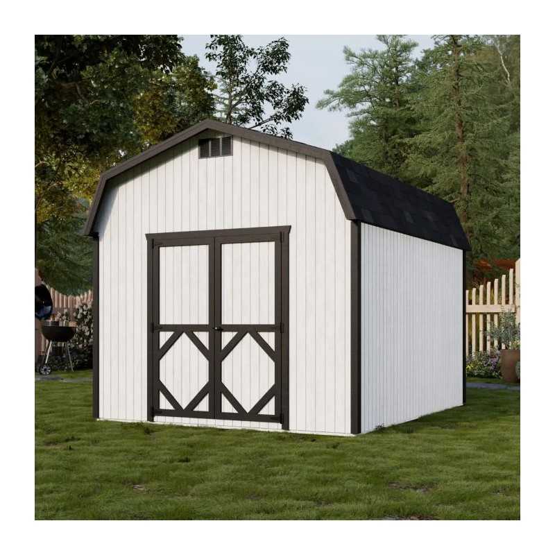 Little Cottage Co. 10x12 Classic Gambrel Barn Wood Shed Kit w/ 6' Sidewall (10x12-CWGB-6-WPNK)