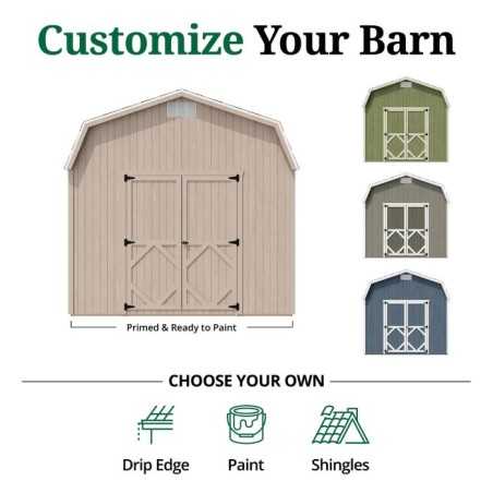 10x12 Classic Gambrel Barn Shed Kit w/ 6' Sidewall (10x12-CWGB-6-WPNK) 10x12 Classic Gambrel Barn Shed Kit w/ 6' Sidewall (10x12-CWGB-6-WPNK)