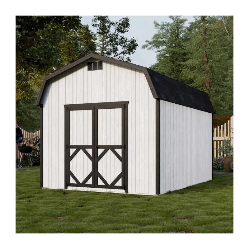 Little Cottage Co. Classic Gambrel 10x14 Wood Barn Shed Kit w/ 6' Sidewall (10x14 CGB-6-PC)