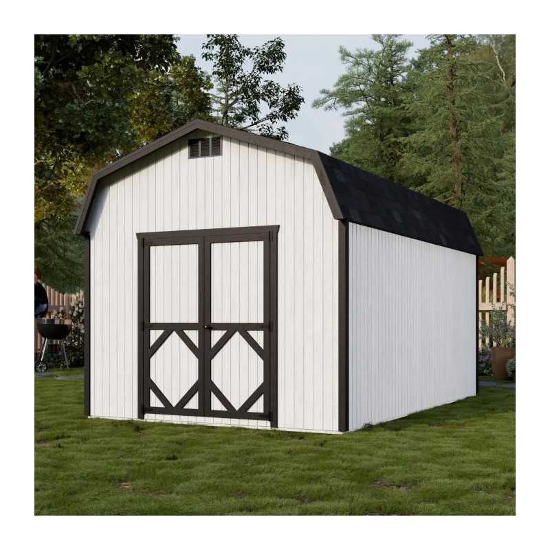 Little Cottage Co. Classic Gambrel 10x16 Wood Barn Shed Kit w/ 6' Sidewall (10x16 CGB-6-PC)