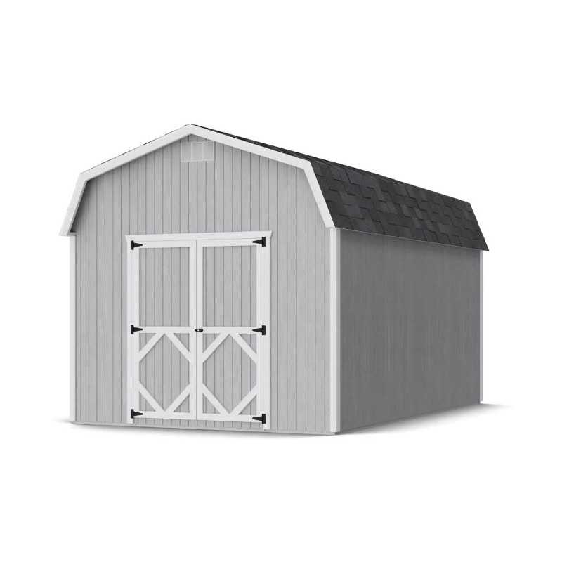 Little Cottage Co. Classic Gambrel 10x16 Wood Barn Shed Kit w/ 6' Sidewall (10x16 CGB-6-PC)