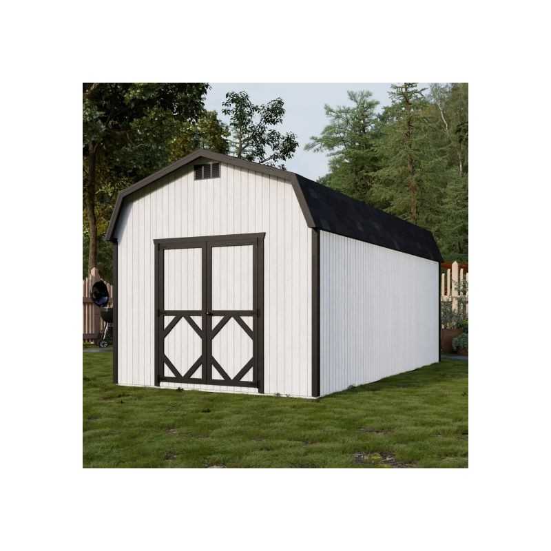 Little Cottage Co. Classic Gambrel 10x20 Wood Barn Shed Kit w/ 6' Sidewall (10x20 CGB-6-PC)
