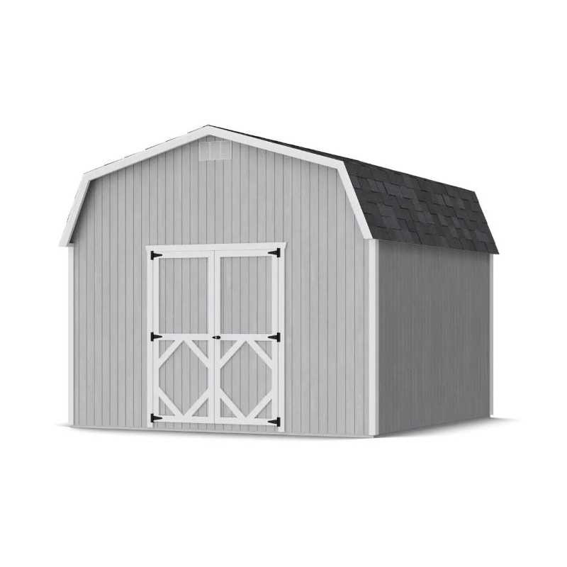 Little Cottage Co. Classic Gambrel 12x12 Wood Barn Shed Kit w/ 6' Sidewall (12x12 CGB-6-PC)