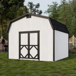 Little Cottage Co. Classic Gambrel 12x12 Wood Barn Shed Kit w/ 6' Sidewall (12x12 CGB-6-PC)