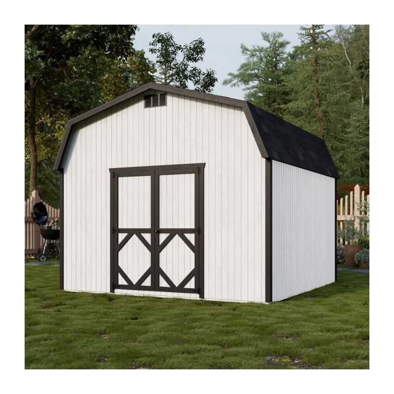 Little Cottage Co. Classic Gambrel 12x12 Wood Barn Shed Kit w/ 6' Sidewall (12x12 CGB-6-PC)