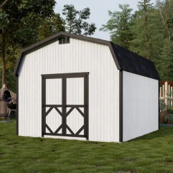Little Cottage Co. Classic Gambrel 12x14 Wood Barn Shed Kit w/ 6' Sidewall (12x14 CGB-6-PC)