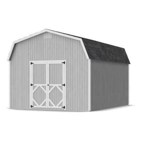 Little Cottage Co. Classic Gambrel 12x16 Wood Barn Shed Kit w/ 6' Sidewall (12x16 CGB-6-PC)