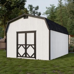 Little Cottage Co. Classic Gambrel 12x18 Wood Barn Shed Kit w/ 6' Sidewall (12x18 CGB-6-PC)