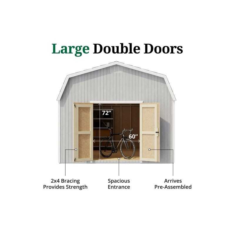 Little Cottage Co. Classic Gambrel 12x20 Wood Barn Shed Kit w/ 6' Sidewall (12x20 CGB-6-PC)
