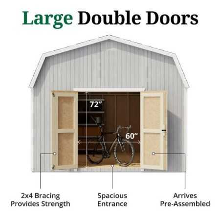 Little Cottage Co. Classic Gambrel 12x20 Wood Barn Shed Kit w/ 6' Sidewall (12x20 CGB-6-PC) Little Cottage Co. Classic Gambrel 12x20 Wood Barn Shed Kit w/ 6' Sidewall (12x20 CGB-6-PC)