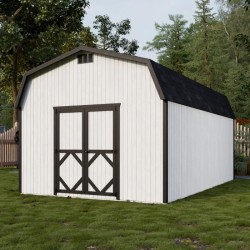 Little Cottage Co. Classic Gambrel 12x20 Wood Barn Shed Kit w/ 6' Sidewall (12x20 CGB-6-PC)