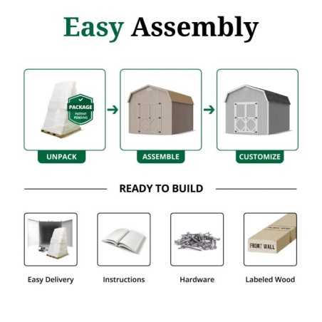Little Cottage Co. Classic Gambrel 12x20 Wood Barn Shed Kit w/ 6' Sidewall (12x20 CGB-6-PC) Little Cottage Co. Classic Gambrel 12x20 Wood Barn Shed Kit w/ 6' Sidewall (12x20 CGB-6-PC)