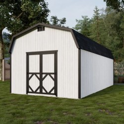 Little Cottage Co. Classic Gambrel 12x24 Wood Barn Shed Kit w/ 6' Sidewall (12x24 CGB-6-PC