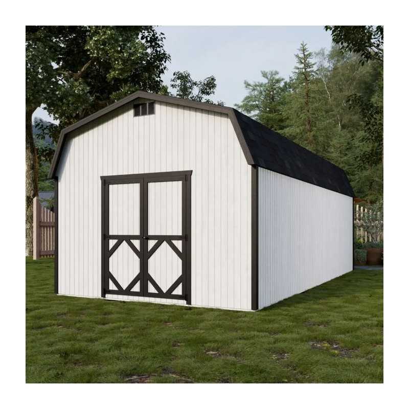 Little Cottage Co. Classic Gambrel 12x24 Wood Barn Shed Kit w/ 6' Sidewall (12x24 CGB-6-PC