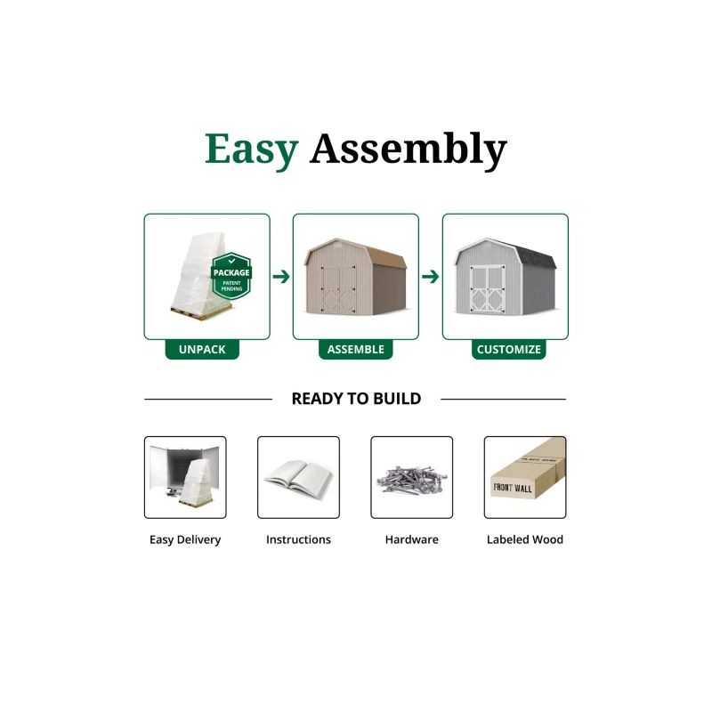 Little Cottage Co. Classic Gambrel 12x24 Wood Barn Shed Kit w/ 6' Sidewall (12x24 CGB-6-PC