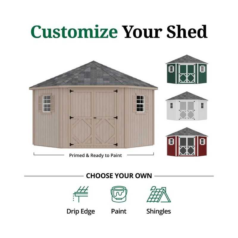 Little Cottage Co. Classic 10x10 Five Corner Wood Shed Kit (10x10 5-SCS-PNK)