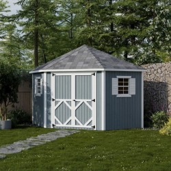 Little Cottage Co. Classic 10x10 Five Corner Wood Shed Kit (10x10 5-SCS-PNK)