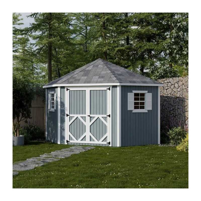 Little Cottage Co. Classic 10x10 Five Corner Wood Shed Kit (10x10 5-SCS-PNK)