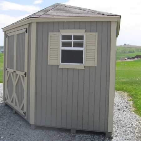 Little Cottage Co. Classic 10x10 Five Corner Wood Shed Kit (10x10 5-SCS-PNK) Little Cottage Co. Classic 10x10 Five Corner Wood Shed Kit (10x10 5-SCS-PNK)