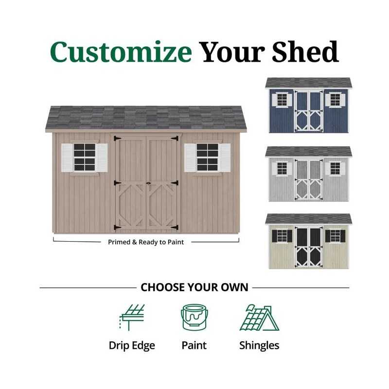 Little Cottage Co. Classic Workshop 8x12 Wood Storage Shed Kit (8x12 CWS-PC)
