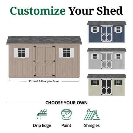 Little Cottage Co. Classic Workshop 8x14 Wood Storage Shed Kit (8x14 CWS-PC)