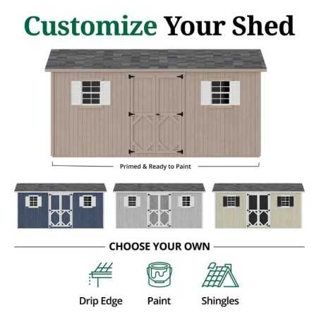 Little Cottage Co. Classic Workshop 8x16 Wood Storage Shed Kit (8x16 CWS-PC)