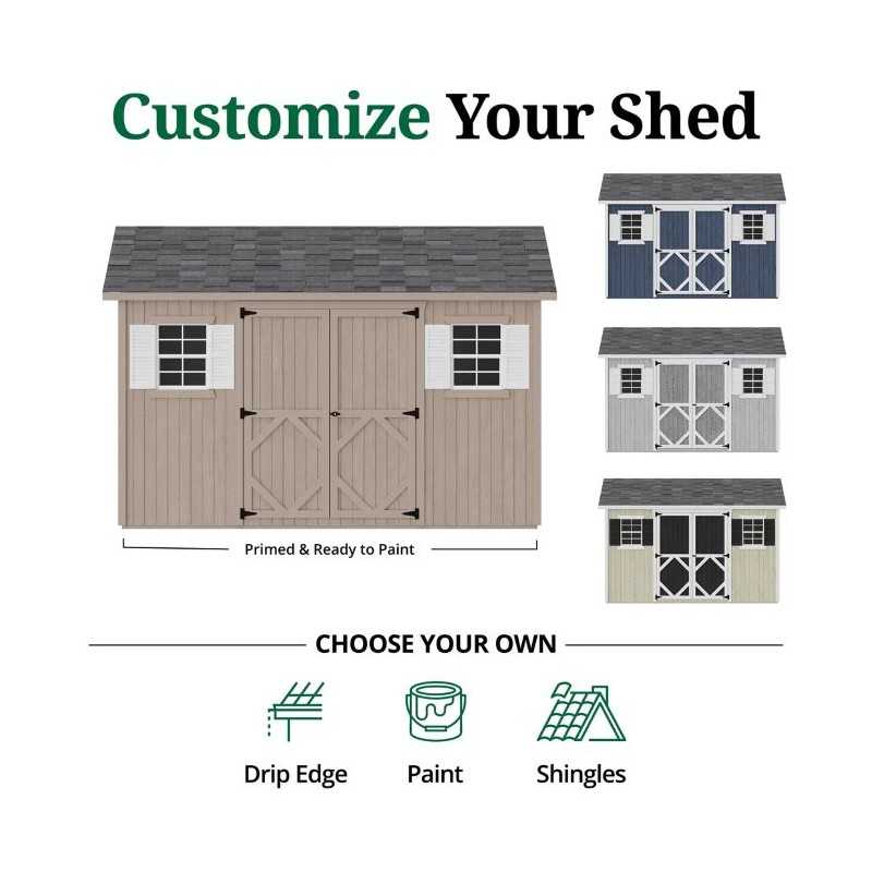 Little Cottage Co. Classic Workshop 10x12 Wood Storage Shed Kit (10x12 CWS-PC)