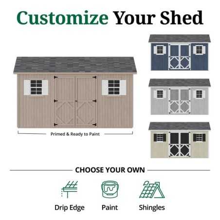 Little Cottage Co. Classic Workshop 10x14 Wood Storage Shed Kit (10x14 CWS-PC)