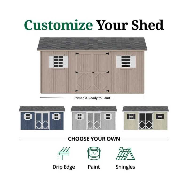 Little Cottage Co. Classic Workshop 10x16 Wood Storage Shed Kit (10x16 CWS-PC)