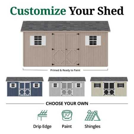 Little Cottage Co. Classic Workshop 10x16 Wood Storage Shed Kit (10x16 CWS-PC)