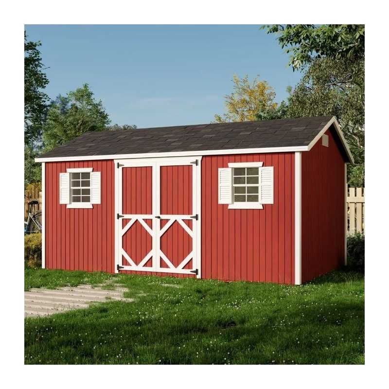 Little Cottage Co. Classic Workshop 10x16 Wood Storage Shed Kit (10x16 CWS-PC)