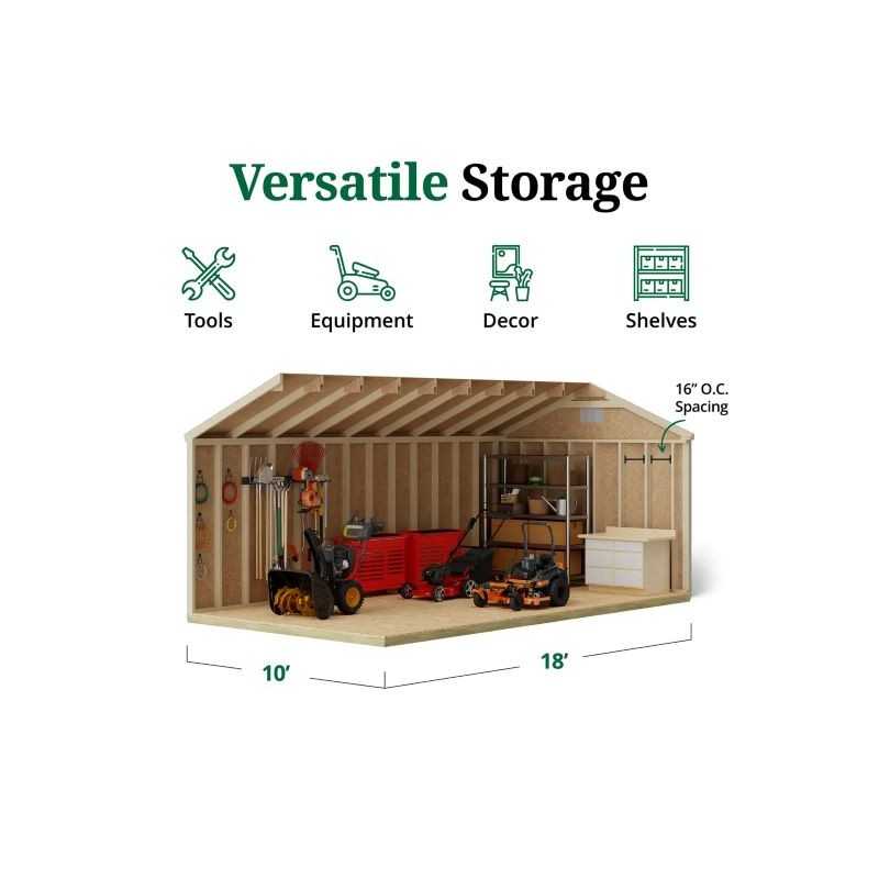Little Cottage Co. Classic Workshop 10x18 Wood Storage Shed Kit (10x18 CWS-PC)